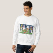 Werwölfe beim Pizza-Essen Sweatshirt für Männer (Vorne ganz)