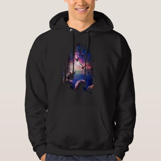 Werwölfe Mythische Kreaturen Wolf, der zum Mond fl Hoodie (Vorderseite)