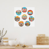 Wes Anderson Films Icon Illustrationen Poster (Küche)