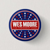 Wes Moore für Präsident 2028 Button (Vorderseite)