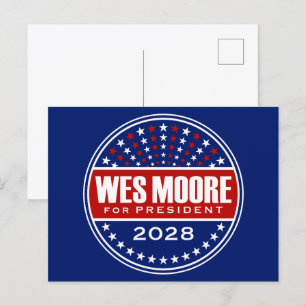 Wes Moore Präsident 2028 Postkarte