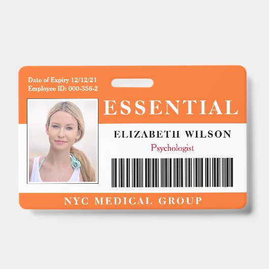 wesentlich | Modernes Mitarbeiter-Foto ID Ausweis (Vorderseite)