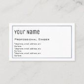 "Wesentliche" berufliche Sänger-Geschäfts-Karten Visitenkarte (Rückseite)