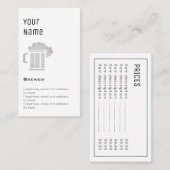 "Wesentliche" Brauer-Preis-Karten Visitenkarte (Vorne/Hinten)