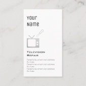 "Wesentliche" Fernsehreparatur-Preis-Karten Visitenkarte (Vorderseite)