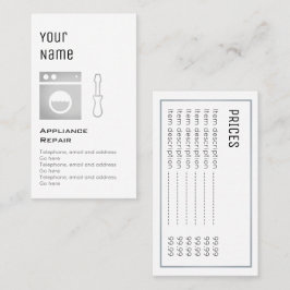 "Wesentliche" Gerätereparatur-Preis-Karten Visitenkarte