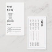 "Wesentliche" Kochs-Preis-Karten Visitenkarte (Vorne/Hinten)