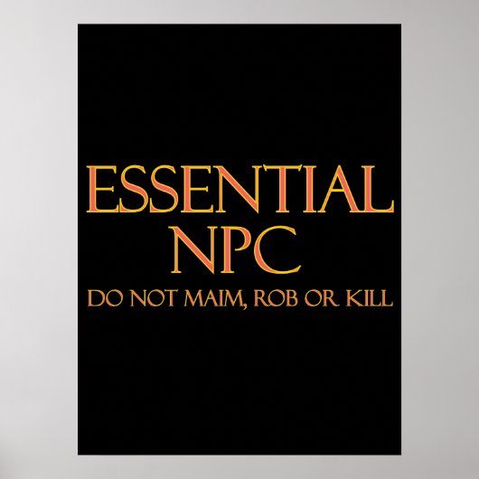 Wesentliche NPCs dürfen nicht schief gehen oder lu Poster (Vorne)