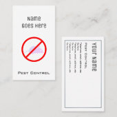 "Wesentliche" Plage-Kontrollen-Geschäfts-Karten Visitenkarte (Vorne/Hinten)