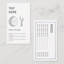 "Wesentliche" Reifen-Monteur-Preis-Karten Visitenkarte