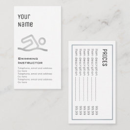 "Wesentliche" Schwimmen-Lehrer-Preis-Karten Visitenkarte