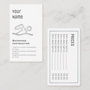 "Wesentliche" Schwimmen-Lehrer-Preis-Karten Visitenkarte
