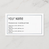 "Wesentliche" Schwimmen-Lehrer-Visitenkarten Visitenkarte (Rückseite)