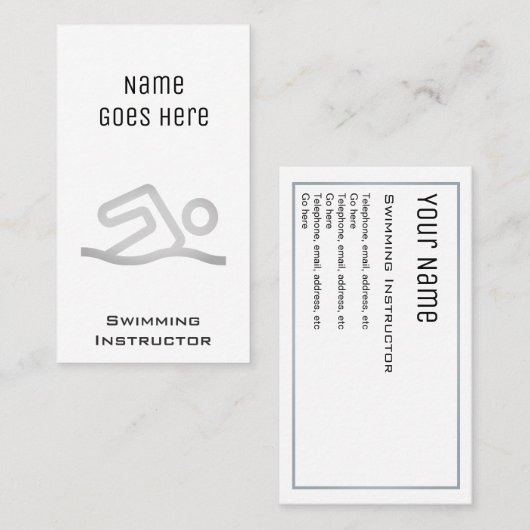 "Wesentliche" Schwimmen-Lehrer-Visitenkarten Visitenkarte (Vorne/Hinten)