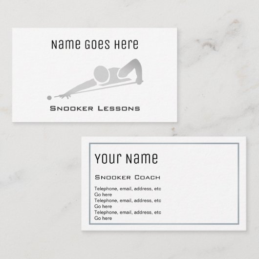 "Wesentliche" Snooker-Visitenkarten Visitenkarte (Vorne/Hinten)