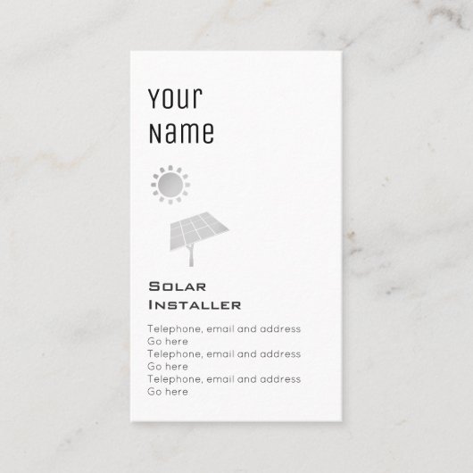 "Wesentliche" Solarpreis-Karten Visitenkarte (Vorderseite)