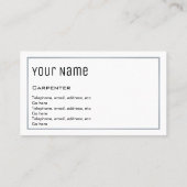 "Wesentliche" Tischler-Visitenkarten Visitenkarte (Rückseite)