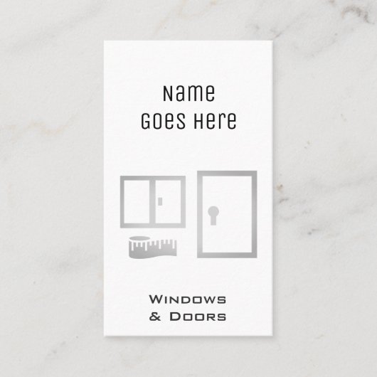 "Wesentliche" Windows- und Tür-Visitenkarten Visitenkarte (Vorderseite)