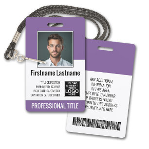 Wesentlicher Mitarbeiter - Foto, Bar, Logo, Lila Ausweis
