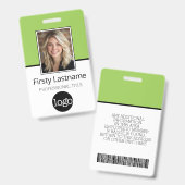 Wesentlicher Mitarbeiter - Foto, Bar, Logo, Name Ausweis (Vorder- & Rückseite)