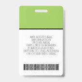 Wesentlicher Mitarbeiter - Foto, Bar, Logo, Name Ausweis (Rückseite)