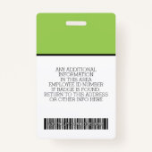 Wesentlicher Mitarbeiter - Foto, Bar, Logo, Name Ausweis (Rückseite)