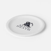 Wesentlicher T - Shirt des langsamen Todes Pappteller (Schrägansicht)