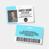 Wesentliches Mitarbeiter-ID-Foto, Bar-Code, Logo,  Ausweis (Vorder- & Rückseite)