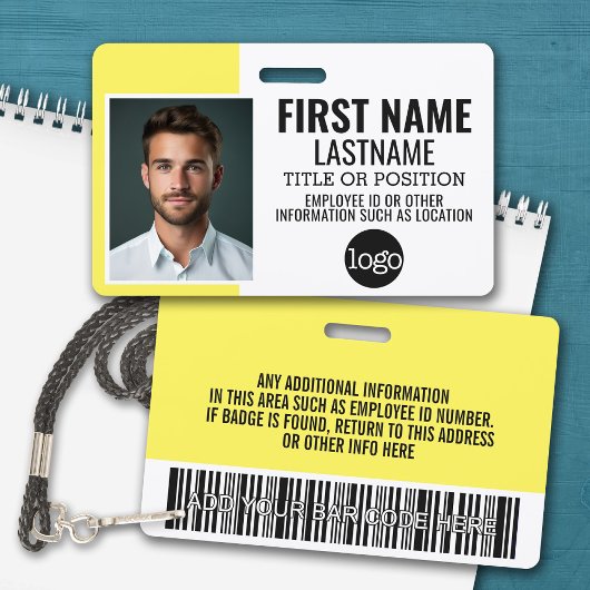 Wesentliches Mitarbeiter-ID-Foto, Bar-Code, Logo,  Ausweis