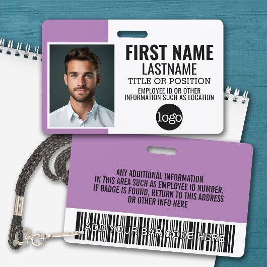Wesentliches Mitarbeiter-ID-Foto, Bar-Code, Logo, Ausweis