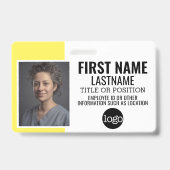 Wesentliches Mitarbeiter-ID-Foto, Bar-Code, Logo,  Ausweis (Vorderseite)