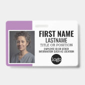 Wesentliches Mitarbeiter-ID-Foto, Bar-Code, Logo, Ausweis (Vorderseite)
