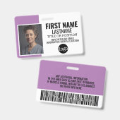 Wesentliches Mitarbeiter-ID-Foto, Bar-Code, Logo, Ausweis (Vorder- & Rückseite)