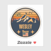 Wesley, Iowa Aufkleber (Blatt)