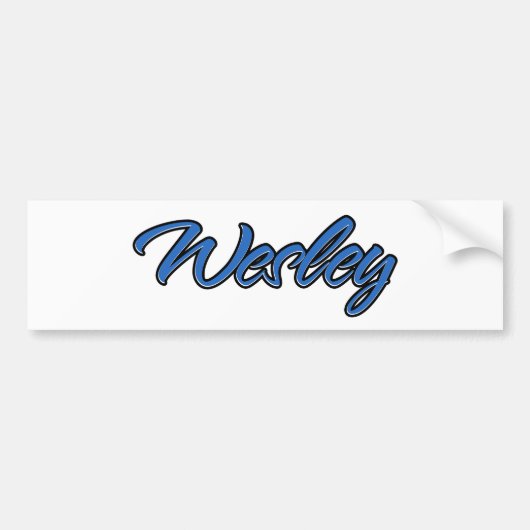 Wesley Name blue Aufkleber Sticker Autoaufkleber (Vorne)