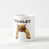 Wesley Name mit Lazy Cat, Coffee Tasse (Mittel)