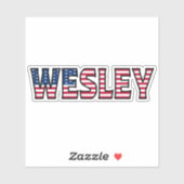 Wesley Name Vorname USA Sticker Stickerset (Blatt)