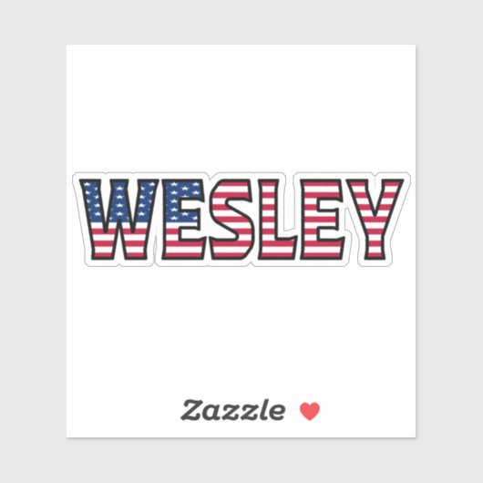 Wesley Name Vorname USA Sticker Stickerset (Blatt)