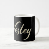 Wesley Name whitegold Tasse Teetasse Kaffeetasse (VorderseiteRechts)