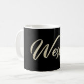 Wesley Name whitegold Tasse Teetasse Kaffeetasse (Vorderseite Links)