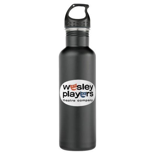 Wesley Players Wasserflasche mit ovalem Logo Edelstahlflasche (Vorderseite)