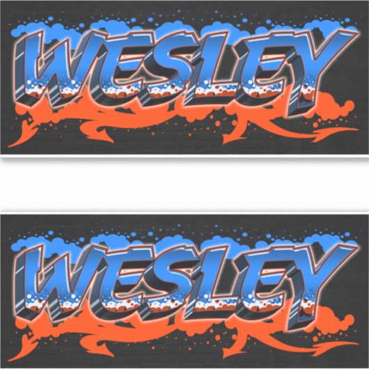 Wesley Vorname Name Graffiti Aufkleber Sticker (Vorderseite)