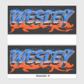 Wesley Vorname Name Graffiti Aufkleber Sticker (Blatt)