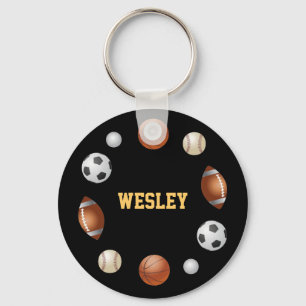 Wesley World of Sports Schlüsselanhänger - Black