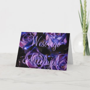 Wesołego Alleluja Polnisch Happy Oaster Lila Rose Feiertagskarte