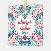 Wèsołych Gódów Kashubian Frohe Weihnachten Keramikornament (Links)