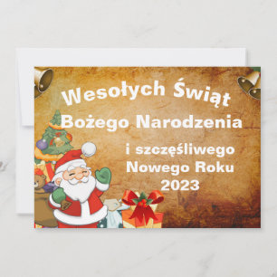 Wesołych świąt Bożego Narodzenia card in polnische Ankündigung