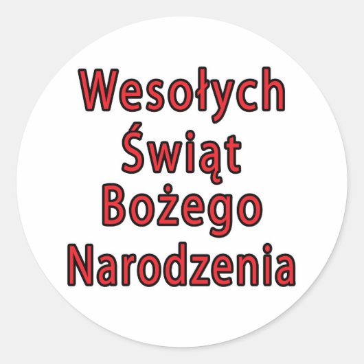 Wesolych Swiat Bozego Narodzenia Runder Aufkleber (Vorderseite)