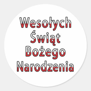 Wesolych Swiat Bozego Narodzenia Runder Aufkleber