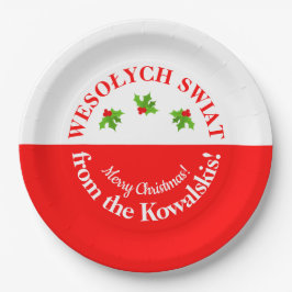 Wesolych Swiat Christmas Party Polnischer Flagge u Pappteller
